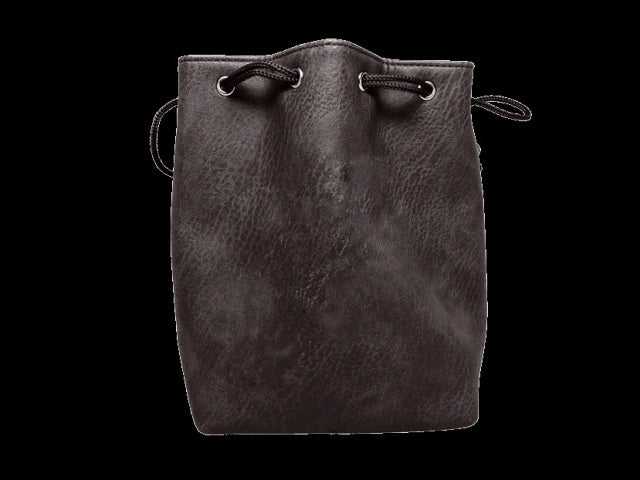 Medieval Leather Drawstring Pouch - Dice Bag with Lion Head Design